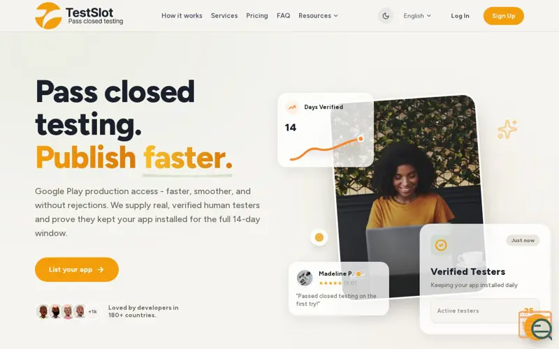 Screenshot of TestSlot