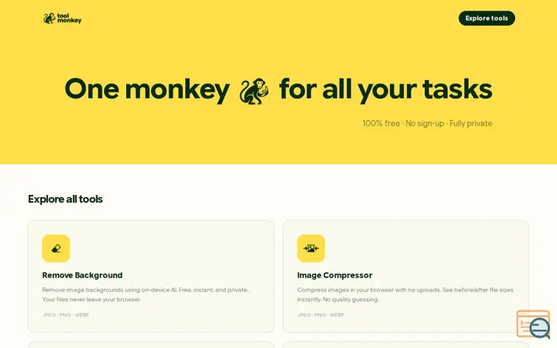 Screenshot of toolmonkey