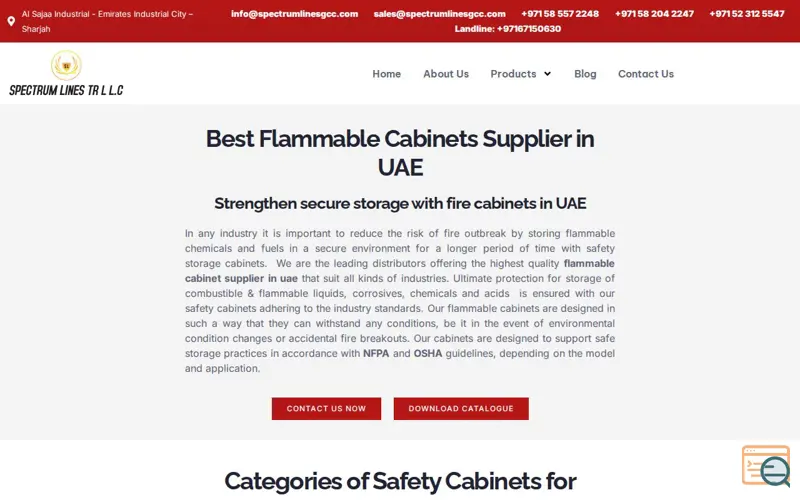 Screenshot of Flammable Storage Cabinet UAE