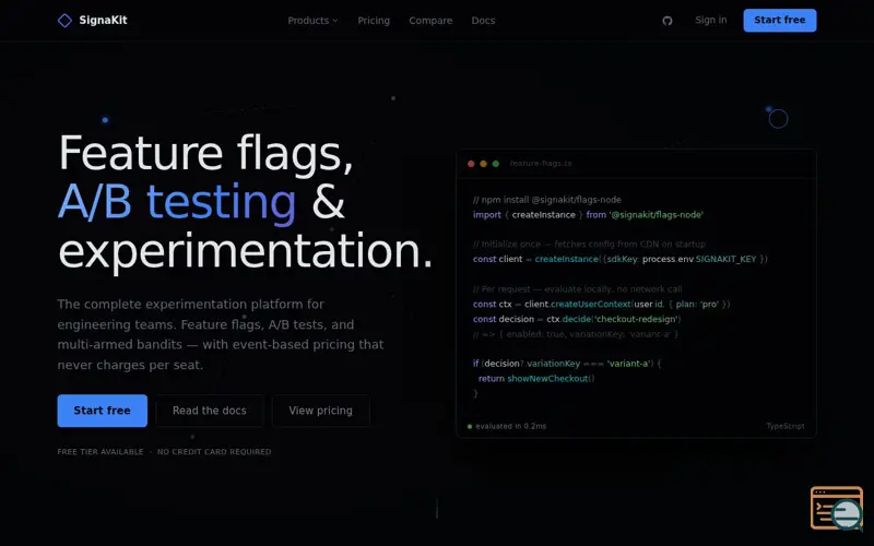 Screenshot of SignaKit - Feature Flags & Experiments