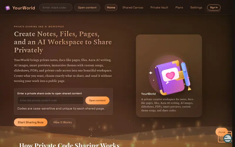 Screenshot of YourWorld