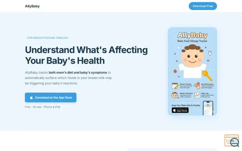 Screenshot of AllyBaby