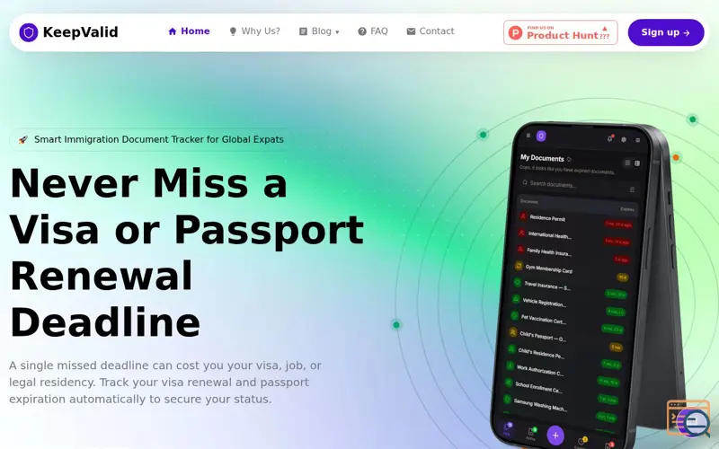 Screenshot of Smart Document Expiry Tracker for Expats
