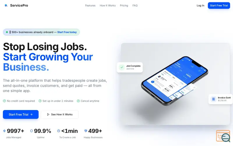 Screenshot of Field Service Pro