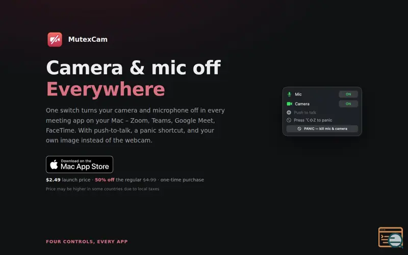 Screenshot of MutexCam