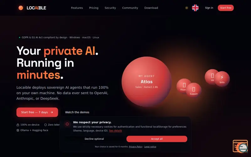 Screenshot of Locaible