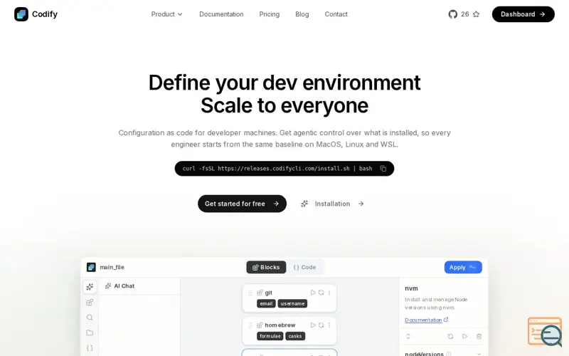 Screenshot of Codify