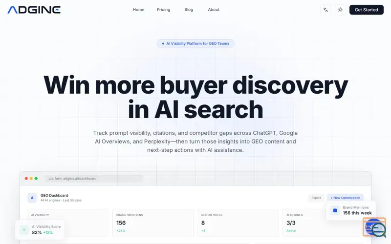 Screenshot of Adgine