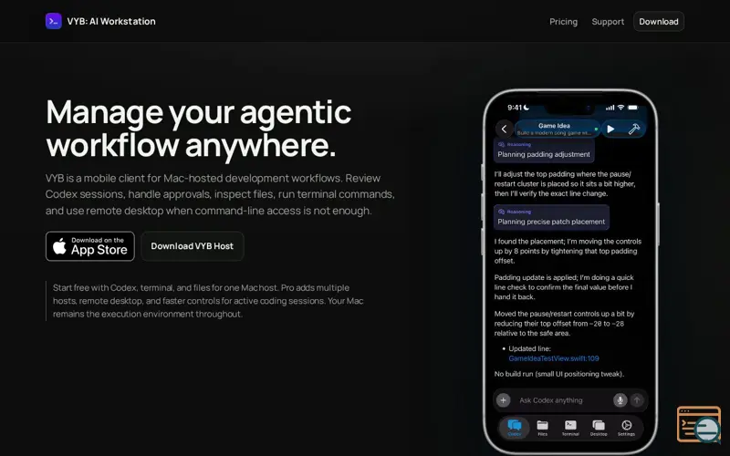 Screenshot of VYB.AI
