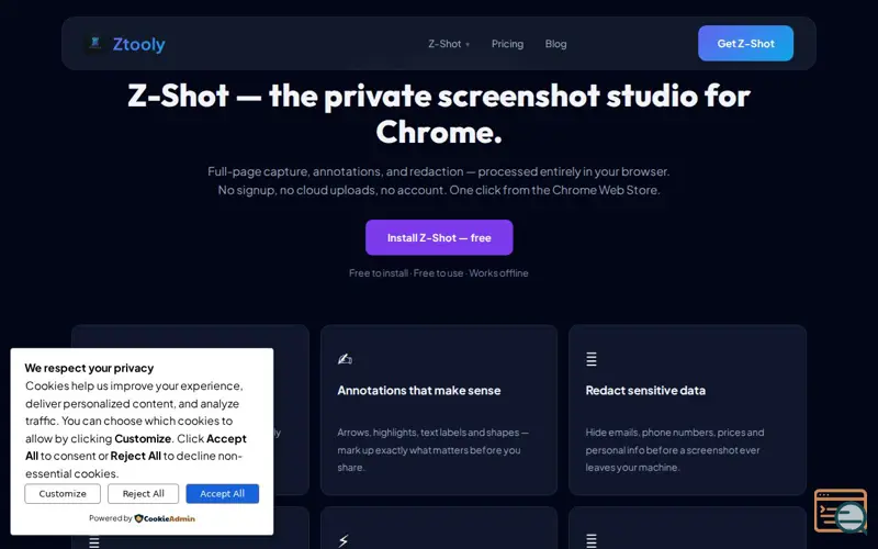 Screenshot of Z-Shot