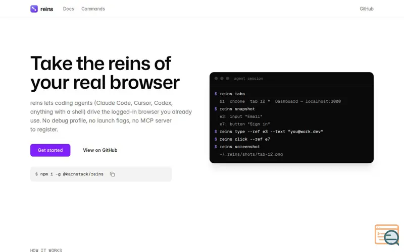 Screenshot of Reins