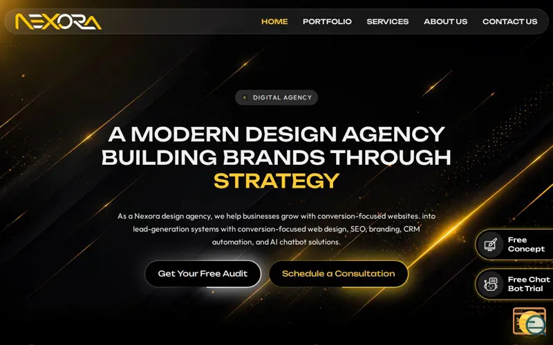Screenshot of Nexora Creation, a launch using Trustpilot