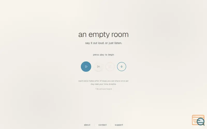 Screenshot of an empty room