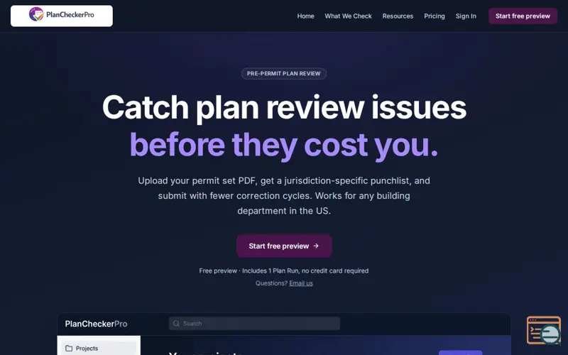 Screenshot of PlanCheckerPro