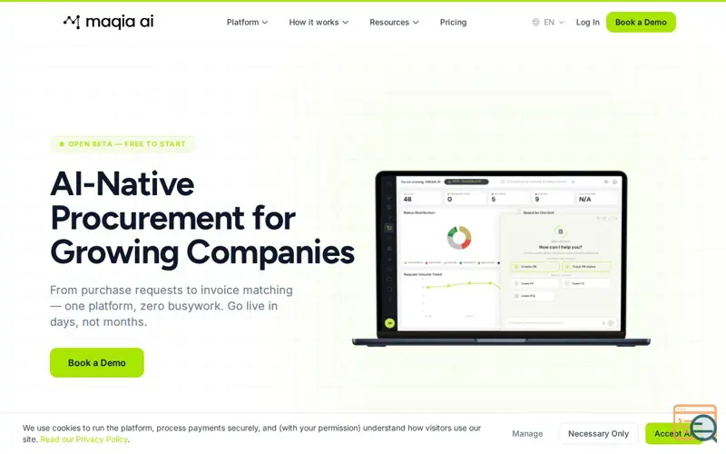 Screenshot of maqia ai