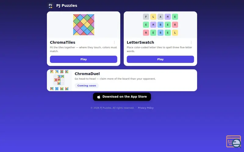 Screenshot of PJ Puzzles