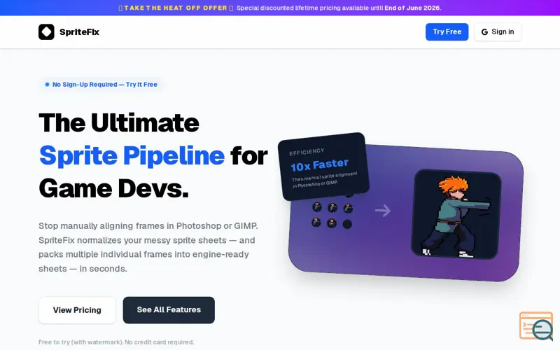 Screenshot of SpriteFix