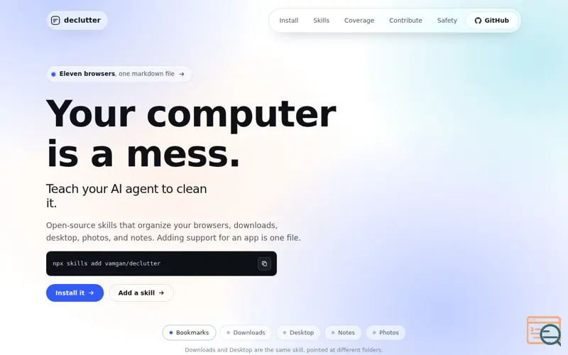 Screenshot of Declutter