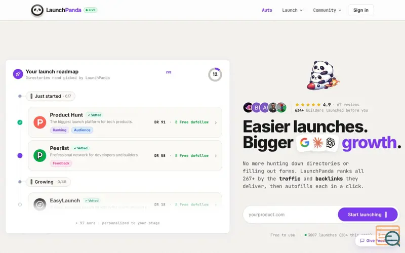 Screenshot of LaunchPanda
