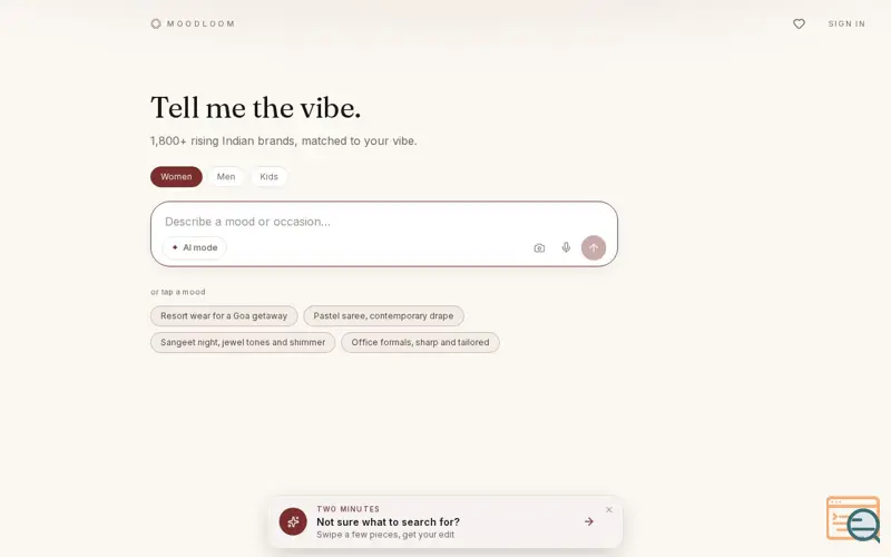 Screenshot of Moodloom