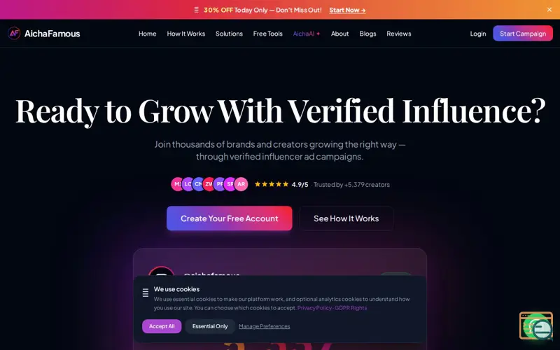 Screenshot of AichaFamous