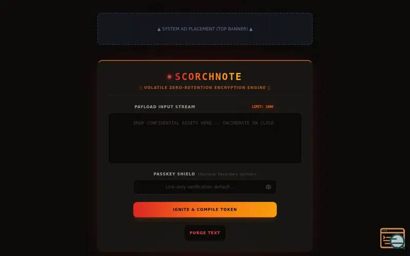 Screenshot of ScorchNote