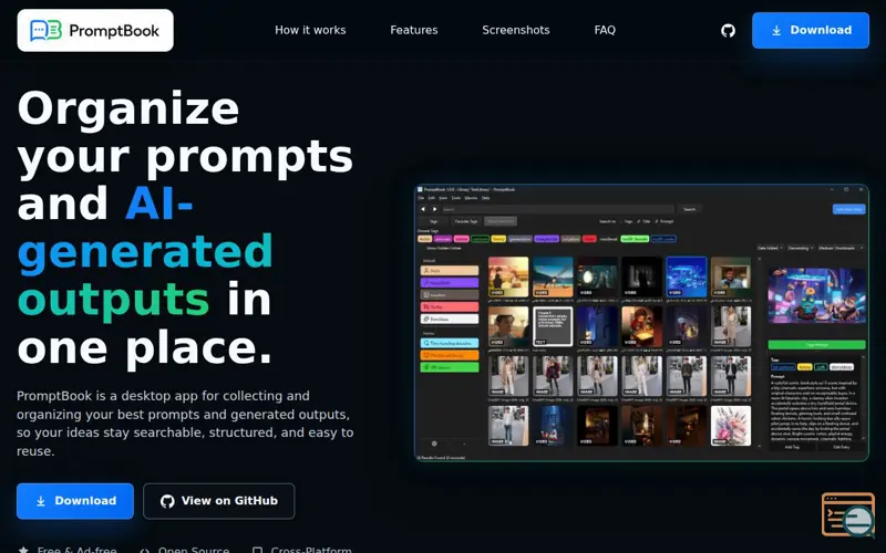 Screenshot of PromptBook