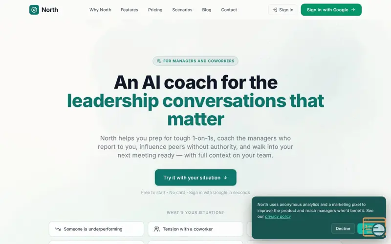Screenshot of North Coach