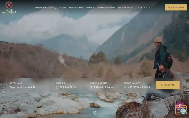 Screenshot of Sumi Yashshree Hotels