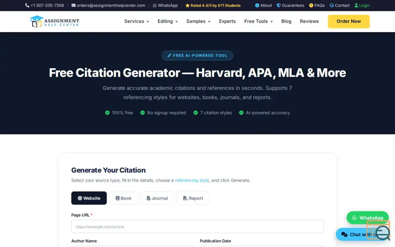 Screenshot of Assignment Help Center Toolkit