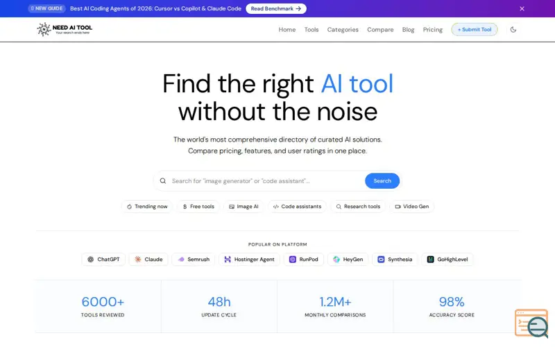 Screenshot of NeedAITool