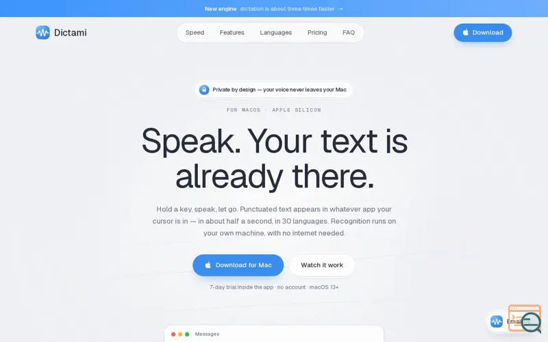 Screenshot of Dictami