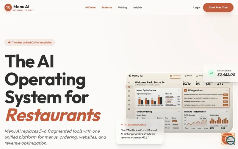 Screenshot of Menu AI