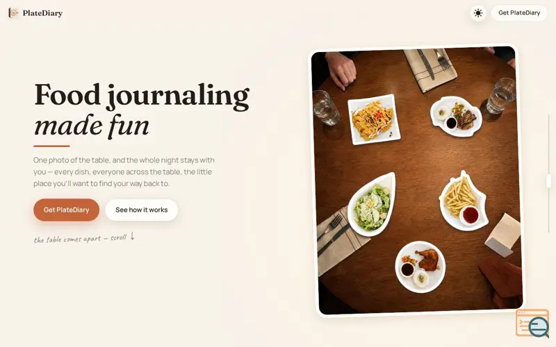 Screenshot of PlateDiary — food journaling made fun