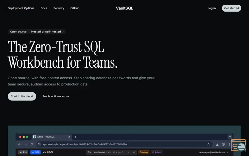 Screenshot of VaultSQL