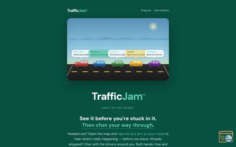 Screenshot of TrafficJam: Chat in the Crawl