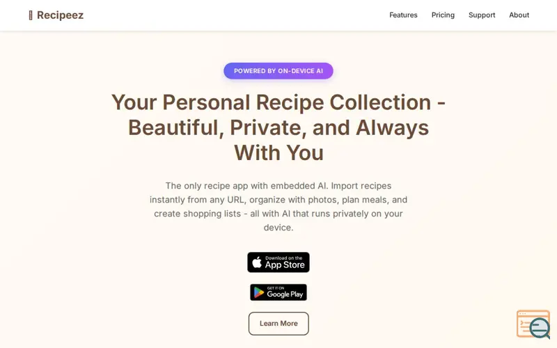 Screenshot of Recipeez