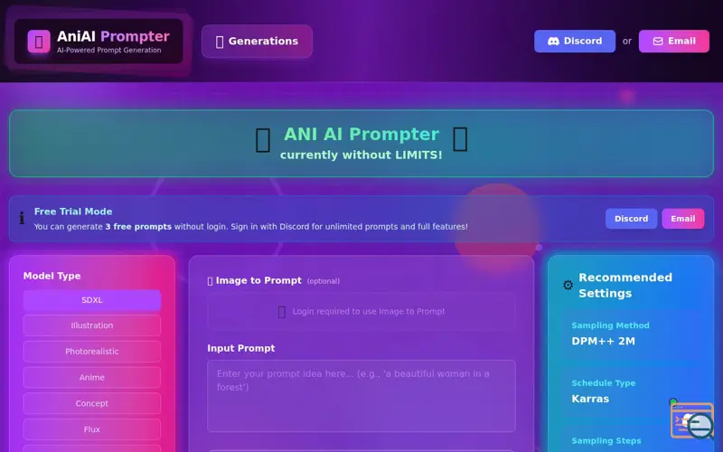 Screenshot of AniAI Prompter