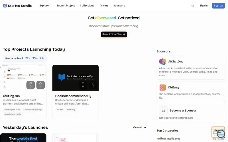 Screenshot of Startup Scrolls