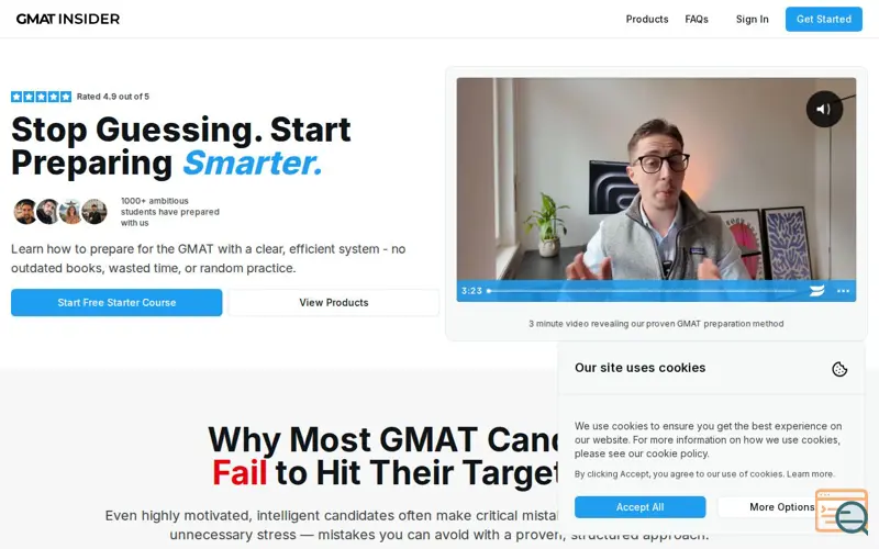 Screenshot of GMAT Insider