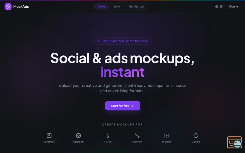 Screenshot of MockAds
