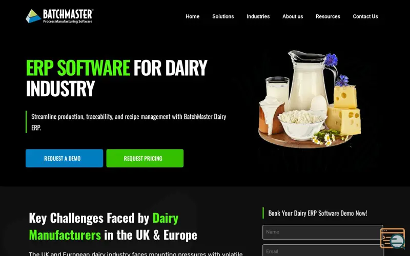 Screenshot of ERP for Dairy Industry | BatchMaster ERP