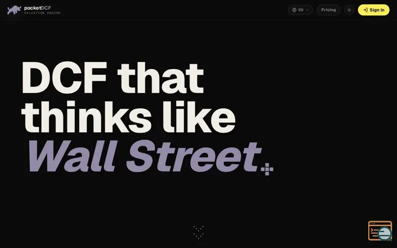Screenshot of pocketDCF