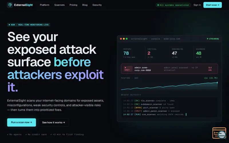Screenshot of Externalsight
