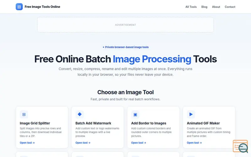 Screenshot of Free Online Batch Image Processing Tools