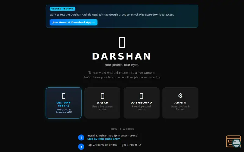 Screenshot of Darshan — Your Phone, Your Eyes