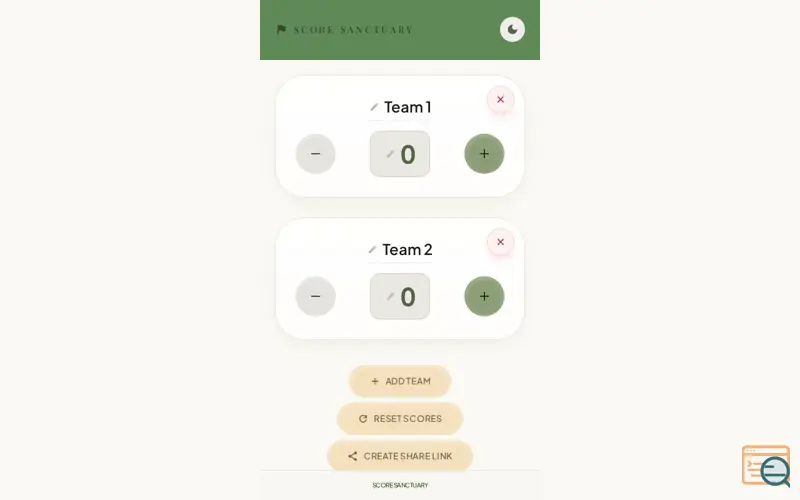Screenshot of Score Sanctuary