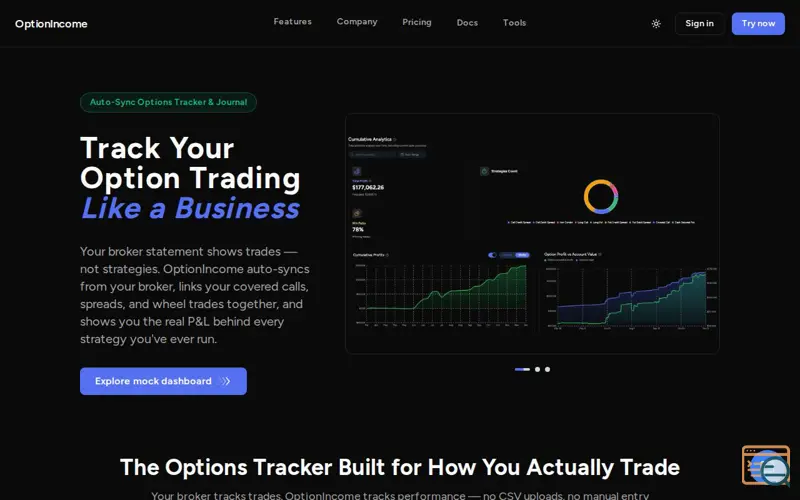 Screenshot of OptionIncome