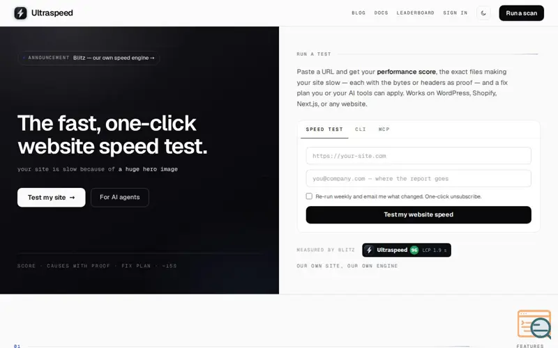 Screenshot of Ultraspeed — we name the three things holding your LCP
