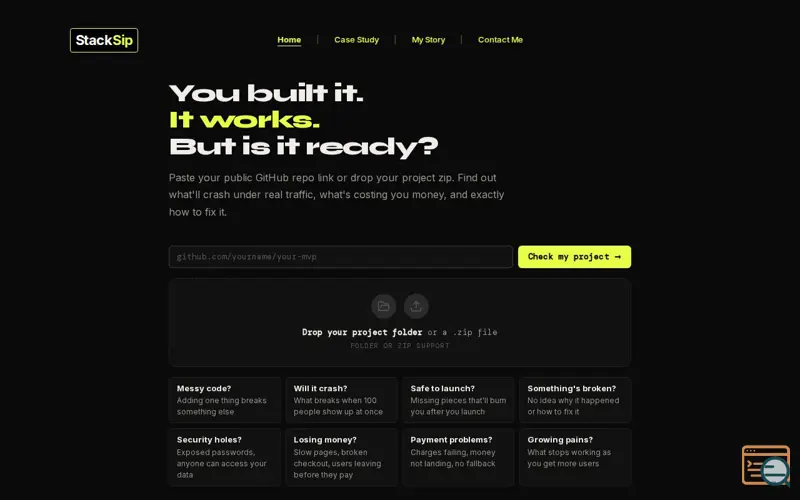 Screenshot of StackSip